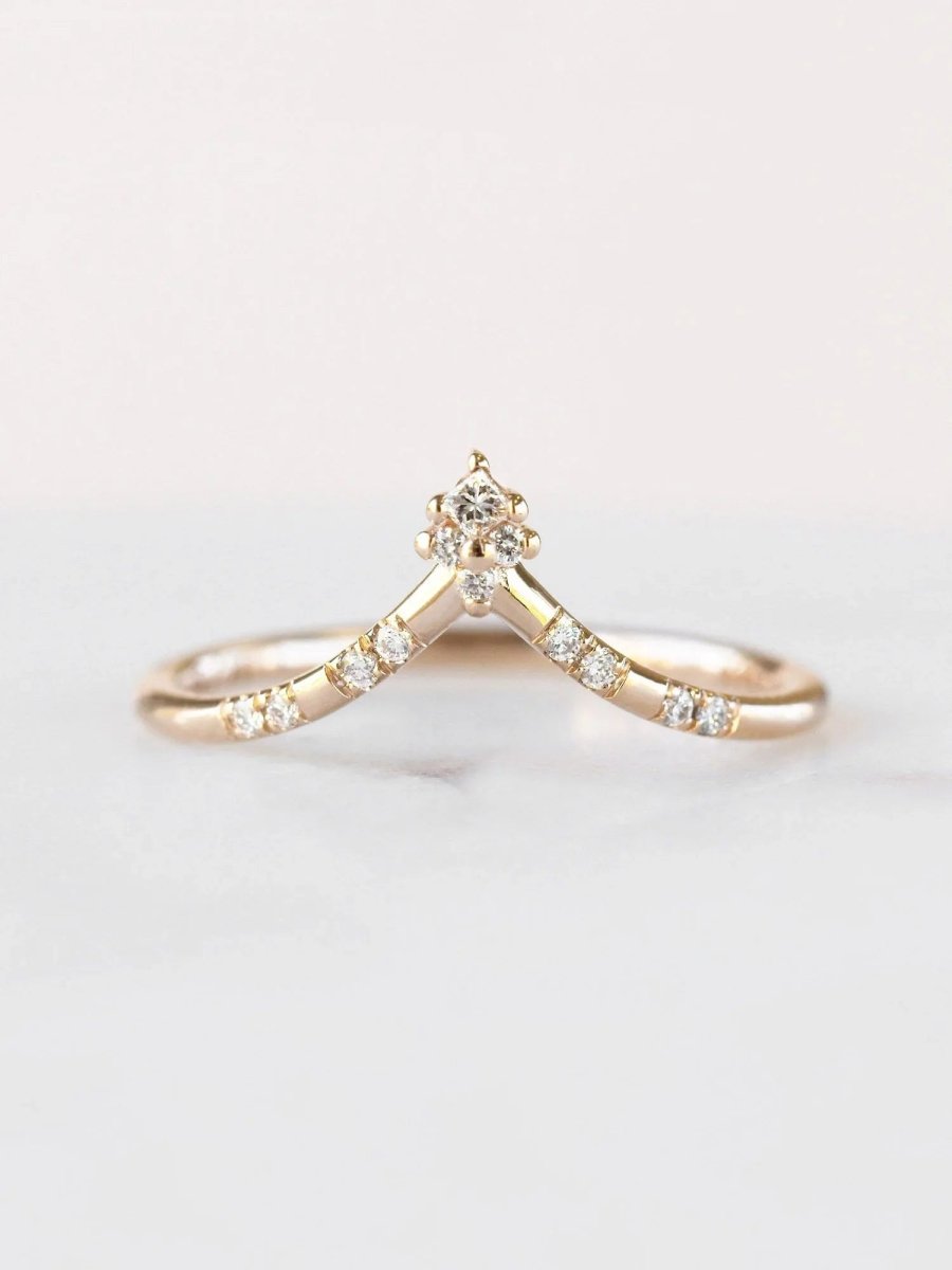 hiddenspace jewelry fine jewelry los angeles art deco design architectural fine jewelry wedding band stacking rings stackable band 14k gold ring diamond ring unique fine jewelry KEIRA BAND