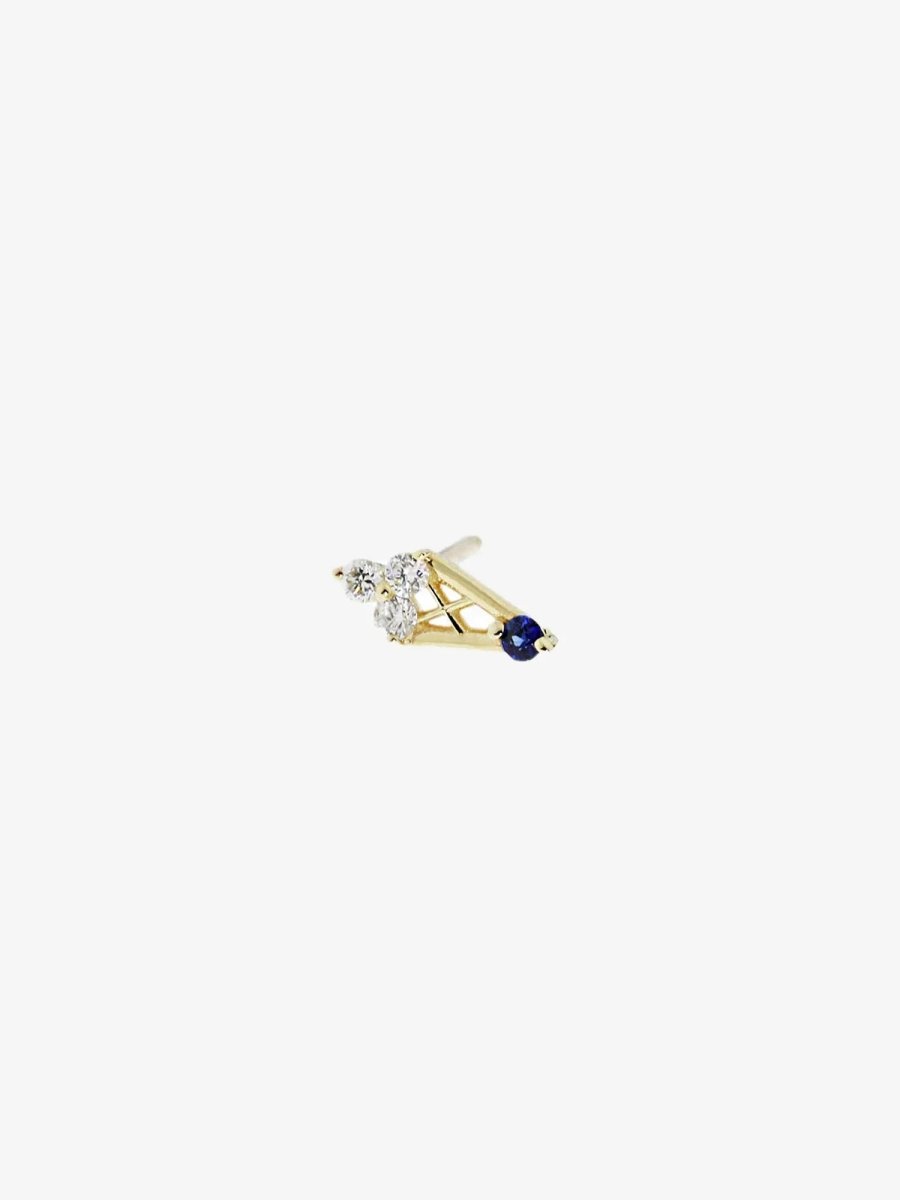 Line Blue Sapphire Stud (Single)