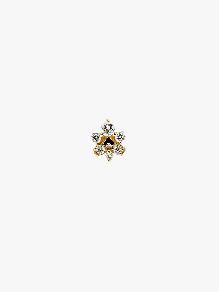 Line Chevron Diamond Stud (Single)