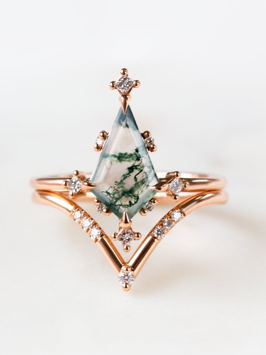 hiddenspace jewelry stacking band wedding band diamond ring fine jewelry art deco design Maeve band