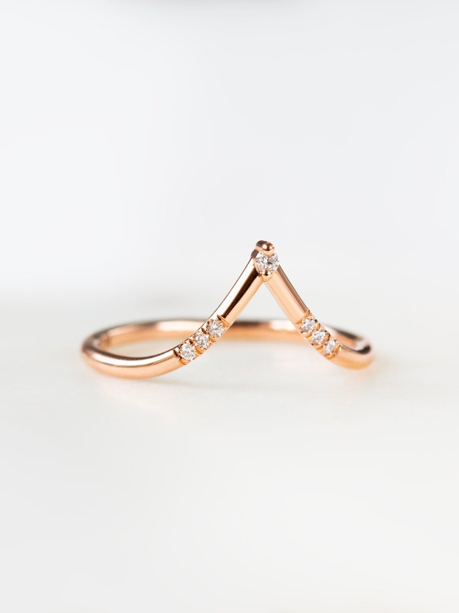 hiddenspace jewelry stacking band wedding band diamond ring fine jewelry art deco design Maeve band