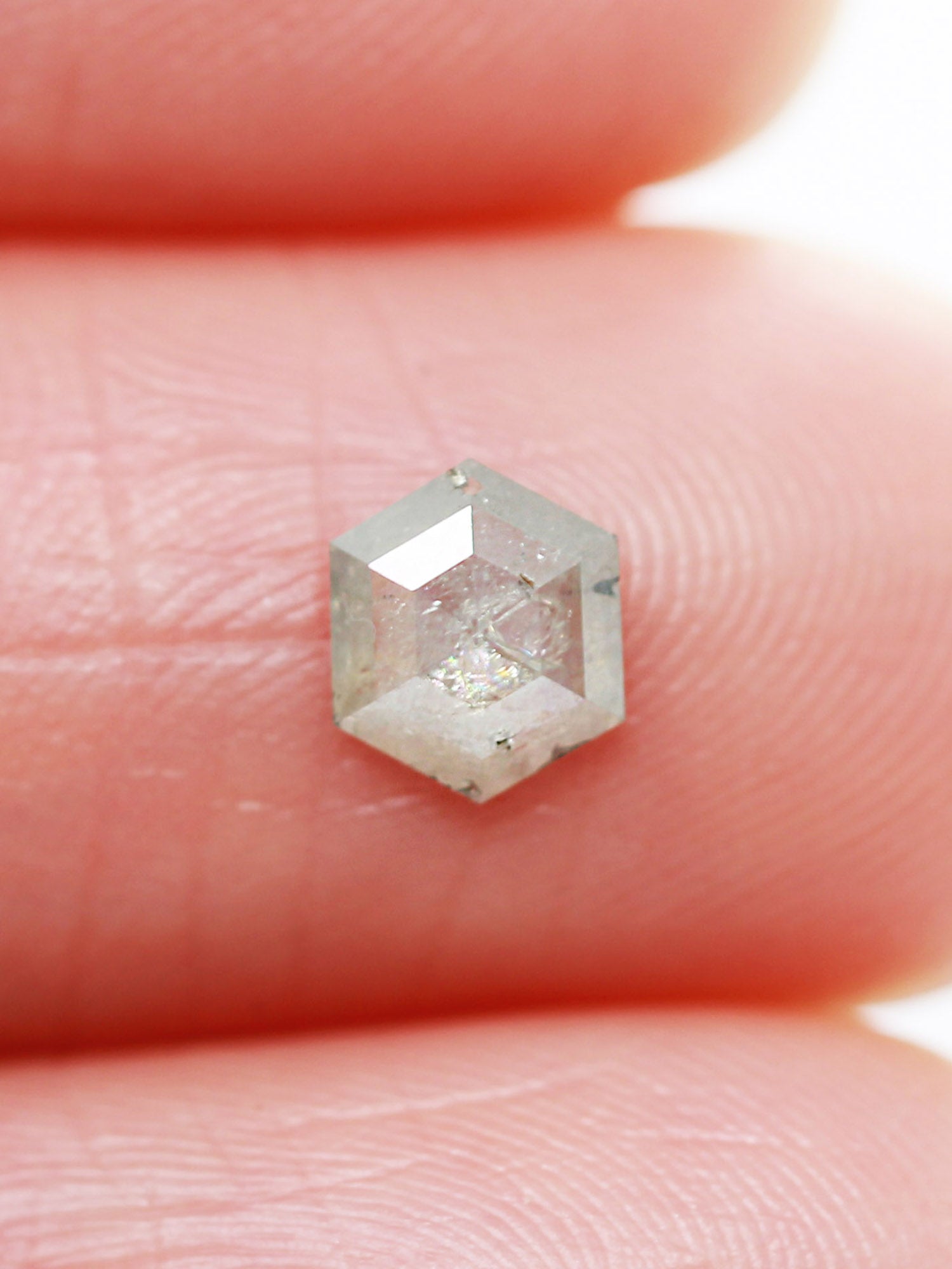 0.43CT Salt and Pepper Hexagon Inventory SKU SPHEXN-37