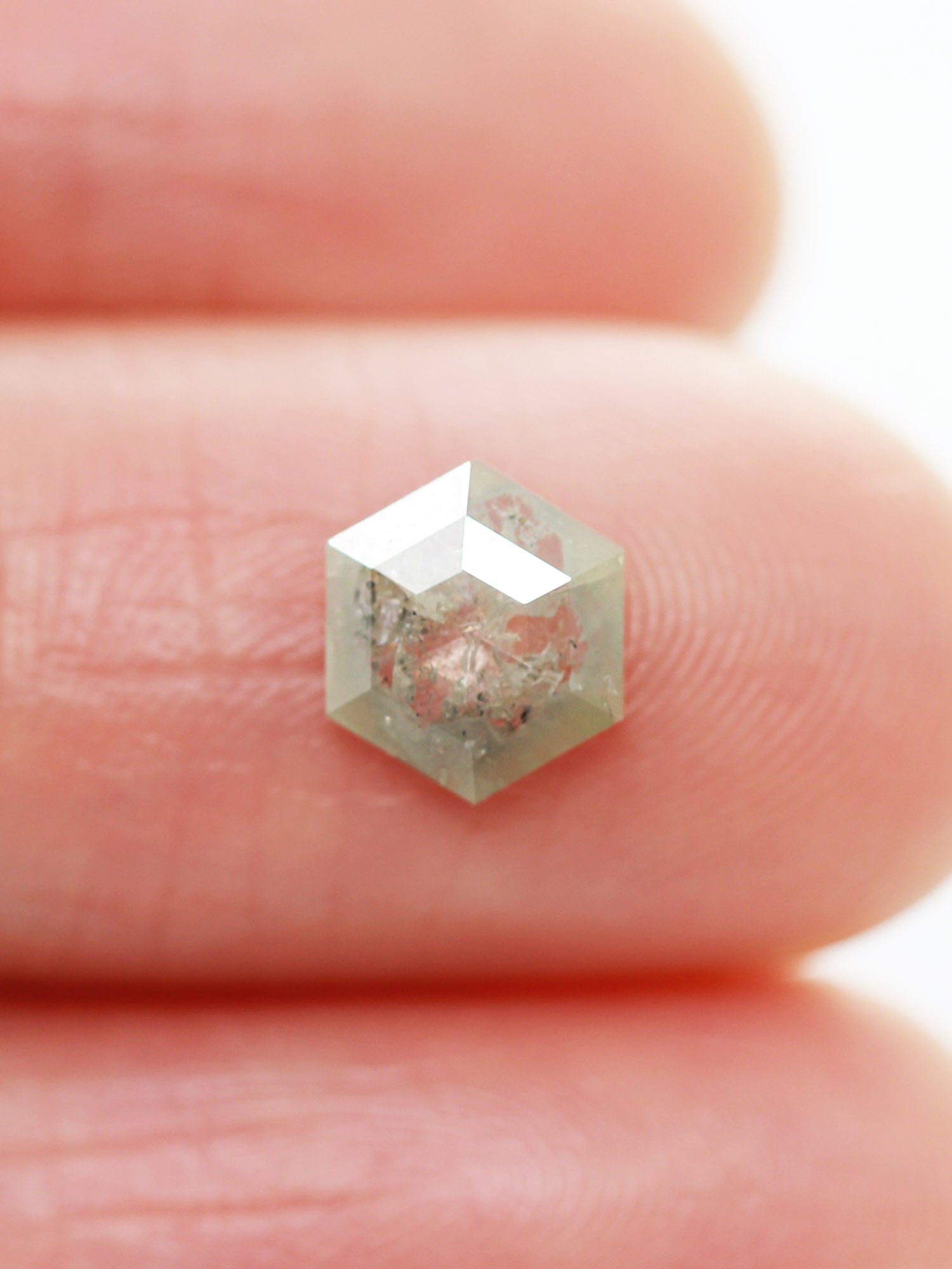 0.86CT Salt and Pepper Hexagon Inventory SKU SPHEXN-38